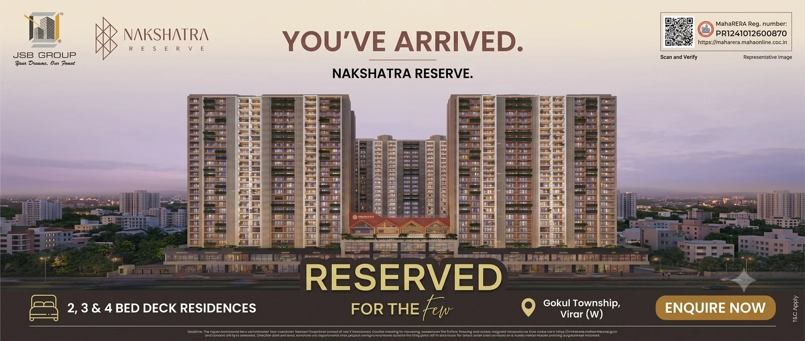 Nakshatra Reserve Virar West Banner - Luxurious 1, 2 & 3 BHK Flats